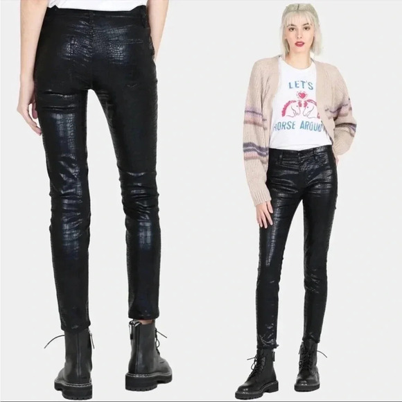 Frame le high Croc metallic skinny denim - Picture 13 of 14